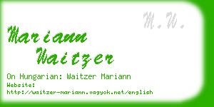 mariann waitzer business card